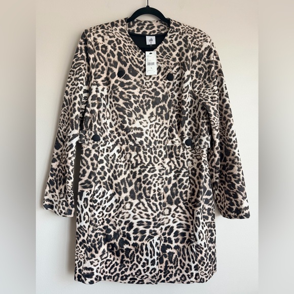 NWT Cabi Sophia Jacket Leopard Animal Print Long Blazer Coat New $229 Size XL - Picture 3 of 16